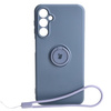 Etui Bizon Case Silicone Ring Sq do Galaxy A24, szare
