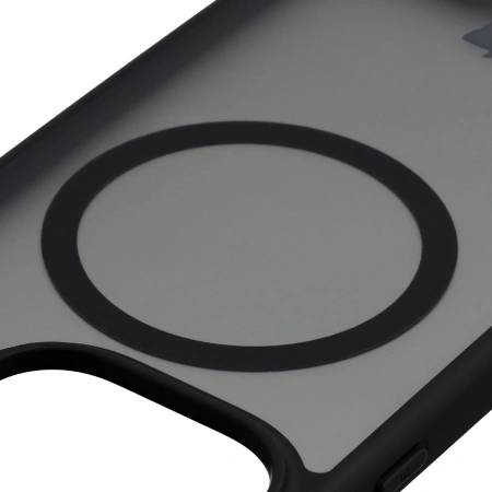 Etui z pierścieniem magnetycznym Bizon Case MatteO do Oppo Find X9, przydymione-czarne