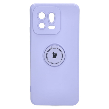 Etui Bizon Case Silicone Ring Sq do Xiaomi 13, jasnofioletowe