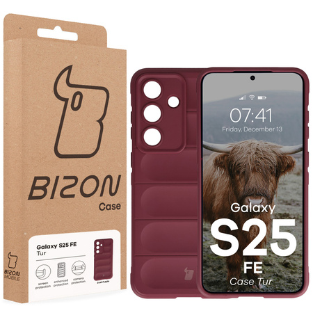 Pancerne etui Bizon Case Tur do Galaxy S25 FE, burgundowe
