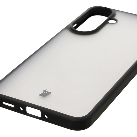 Etui Bizon Case Angelo do Galaxy A56 5G, przydymione z czarną ramką