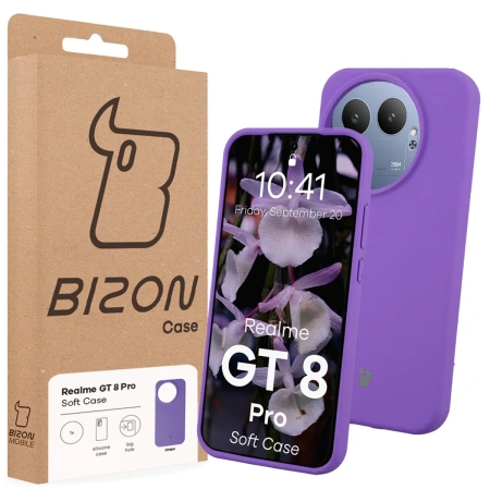 Silikonowe etui Bizon Soft Case do Realme GT 8 Pro, fioletowe