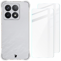 Etui + 2x szkło Bizon Case Clear Pack do Xiaomi 14T, przezroczyste