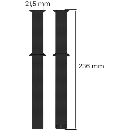 Pasek ze stali nierdzewnej Bizon Strap Watch Titanium do Apple Watch 44/45/46/49 mm, czarny