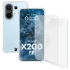 Elastyczne etui + 2x folia na ekran Bizon Case Clear Pack do Vivo X200 FE