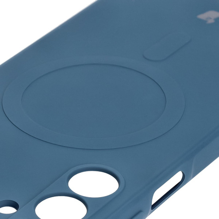 Silikonowe etui z pierścieniem magnetycznym Bizon Case Silicone Magnetic Sq do Galaxy A16 4G / 5G, granatowe