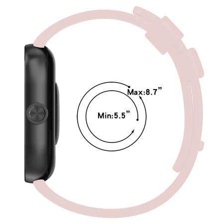 Pasek Bizon Strap Watch Silicone B do Redmi Watch 4 / Xiaomi Smart Band 9 Pro / 8 Pro, jasnoróżowy
