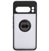 Etui z uchwytem na palec Bizon Case Hybrid Ring do Google Pixel 8 Pro, przydymione z czarną ramką