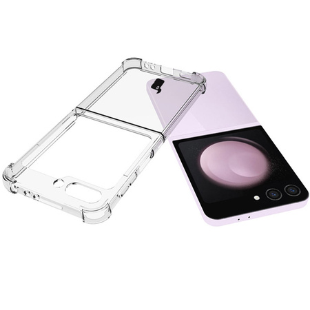 Elastyczne etui + 2x folia na ekran Bizon Case Clear Pack do Galaxy Z Flip6, przezroczyste