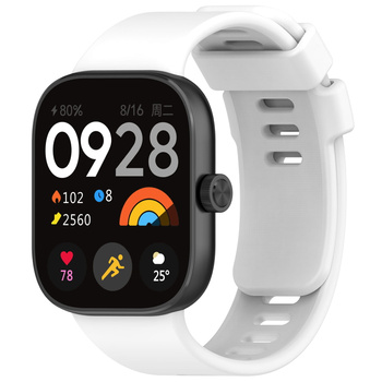 Pasek Bizon Strap Watch Silicone B do Redmi Watch 4 / Xiaomi Smart Band 9 Pro / 8 Pro, biały