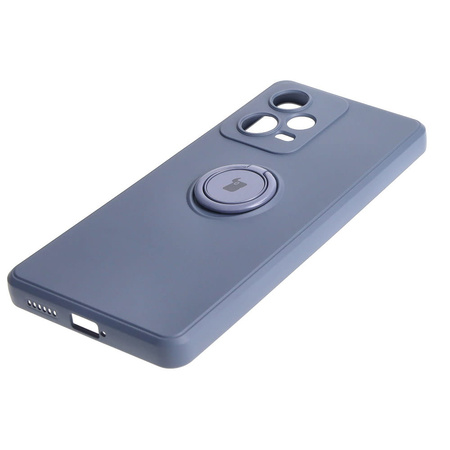 Etui Bizon Case Silicone Ring Sq do Xiaomi Redmi Note 12 Pro Plus 5G, szare