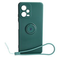 Etui Bizon Case Silicone Ring Sq do Xiaomi Redmi Note 12 5G/Poco X5, ciemnozielone