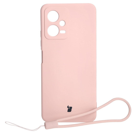 Etui Bizon Case Silicone Sq do Xiaomi POCO X5, Redmi Note 12 5G, jasnoróżowe