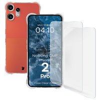 Elastyczne etui + 2x folia na ekran Bizon Case Clear Pack do Nothing CMF Phone 2 Pro