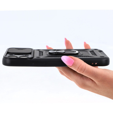 Etui Bizon Case CamShield Ring do iPhone 12 Pro Max, czarne