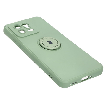 Etui Bizon Case Silicone Ring Sq do Xiaomi 13, jasnozielone