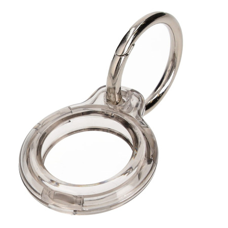 Etui Bizon Case Locator Keychain do Apple AirTag, przezroczysto-czarne
