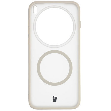 Etui z pierścieniem magnetycznym Bizon Case MatteO do Vivo X300 Pro, przydymione-beżowe