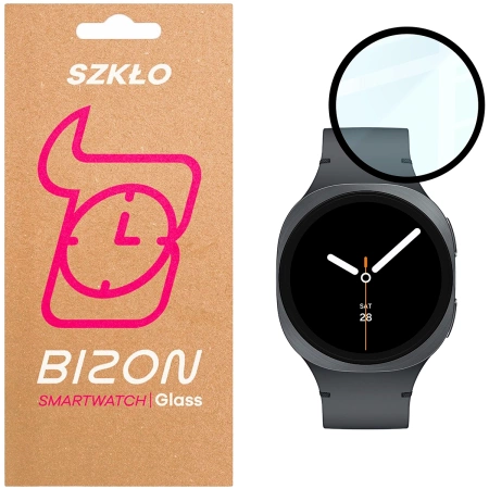 Szkło hybrydowe Bizon Glass Watch Edge Hybrid dla Galaxy Watch 8 40 mm, czarne