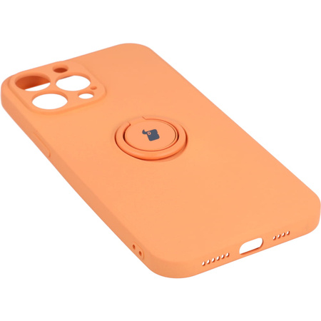 Etui Bizon Case Silicone Ring do iPhone 13 Pro Max, pomarańczowe