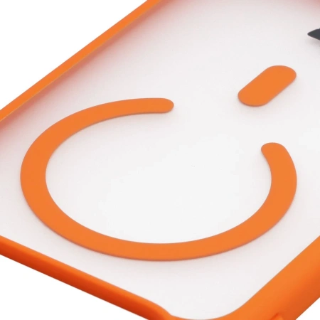 Etui z pierścieniem magnetycznym + szkło hartowane Bizon MatteO Pack do iPhone 17 Pro Max, przydymione-pomarańczowe