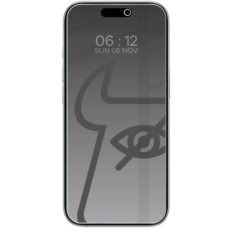 Prywatyzujące szkło hartowane Bizon Glass Clear Shadow do iPhone 17 Pro / 17 / 16 Pro, przyciemniane