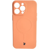 Etui silikonowe z pierścieniem magnetycznym Bizon Case Silicone Magnetic do iPhone 15 Pro Max, marchewkowe
