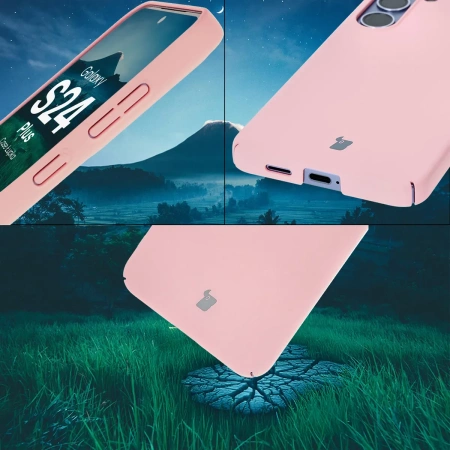 Etui Bizon Case Łupka do Galaxy S24 Plus, różowe