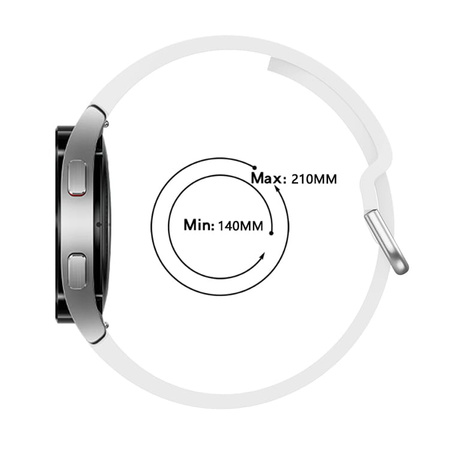 Pasek Bizon Strap Watch Silicone do Galaxy Watch 20 mm, biały