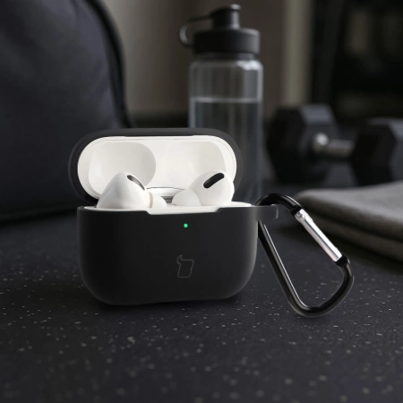 Silikonowe etui z karabińczykiem Bizon Case Headphone Silicone do AirPods 4, jasnozielone