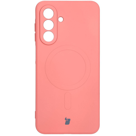 Silikonowe etui z pierścieniem magnetycznym Bizon Case Silicone Magnetic Sq do Galaxy A26 5G, brudnoróżowe