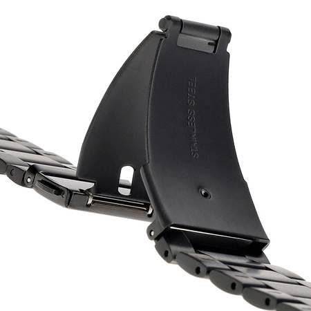 Pasek ze stali nierdzewnej Bizon Strap Watch Aura do Google Pixel Watch 4/3 45 mm, czarny