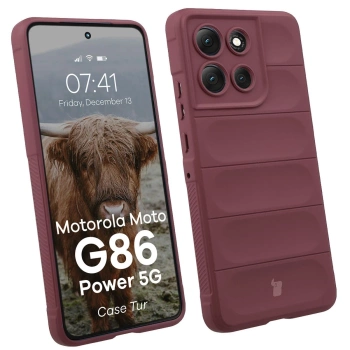 Pancerne etui Bizon Case Tur do Motorola Moto G86 Power 5G, burgundowe