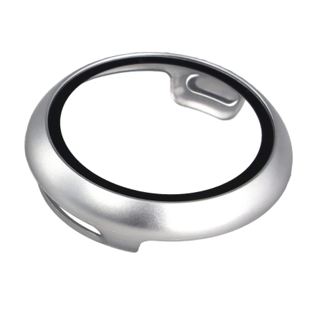 Etui ze szkłem do zegarka Bizon Case+Glass Watch do Google Pixel Watch 4 41 mm, matowe srebrne