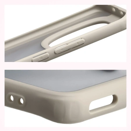 Etui Bizon Case Angelo do Xiaomi Redmi Note 15 / POCO M8 5G, półprzezroczyste z beżową ramką