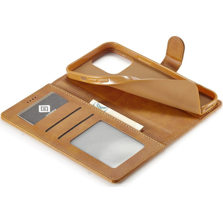 Etui Bizon Case Wallet do iPhone 14 Pro, jasnobrązowe
