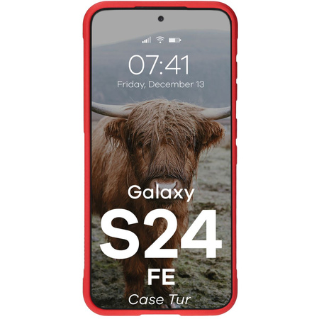 Pancerne etui Bizon Case Tur do Galaxy S24 FE, czerwone
