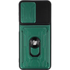 Etui Bizon Case Camshield Card Slot Ring do Moto G22, zielone