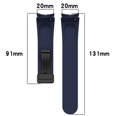 Silikonowy pasek Bizon Strap Watch Silicone L do Galaxy Watch FE/7/6/6 Classic/5/5 Pro/4/4 Classic, granatowy