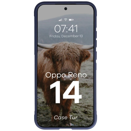 Pancerne etui Bizon Case Tur do Oppo Reno 14, granatowe