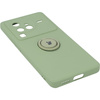 Etui Bizon Case Silicone Ring Sq do VIVO X80 Pro, jasnozielone