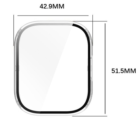 Etui ze szkłem do zegarka Bizon Case Watch Adamo do Xiaomi Redmi Watch 5 Active, przezroczyste