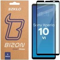 Szkło hartowane Bizon Glass Edge Duo do Sony Xperia 10 VI, czarna ramka, 2 sztuki