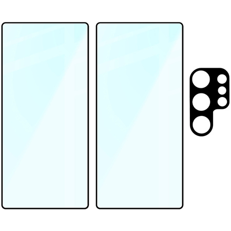 2x Szkło hartowane z ramką + szybka na aparat Bizon Edge 2 Pack do Xiaomi Redmi 14C 4G