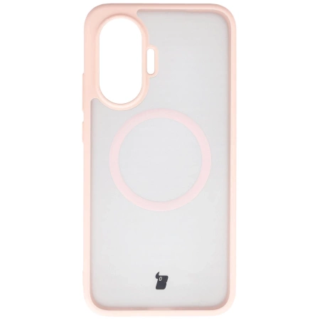 Etui z pierścieniem magnetycznym Bizon Case MatteO do Xiaomi POCO F7, przydymione-różowe