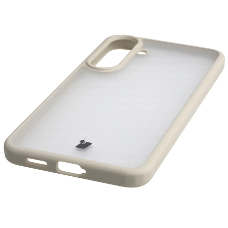 Etui Bizon Case Angelo do Galaxy S25 FE, półprzezroczyste z beżową ramką