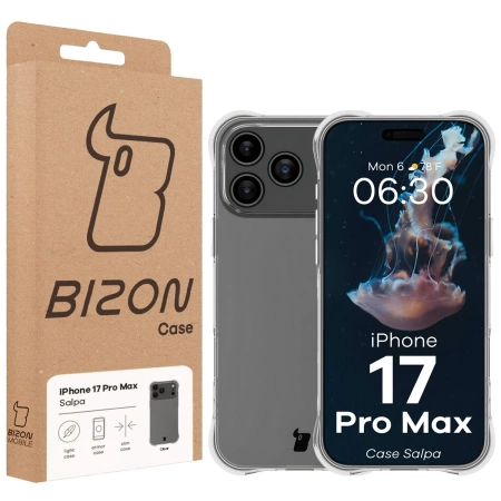 Elastyczne etui Bizon Case Salpa do iPhone 17 Pro Max, przezroczyste