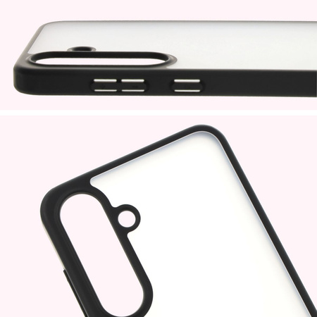 Etui Bizon Case Angelo do Galaxy S25 Plus, przydymione z czarną ramką