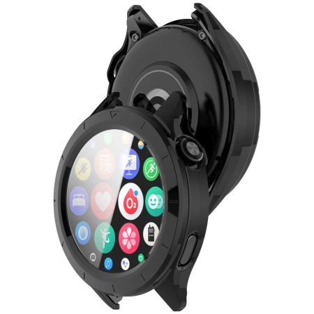 Etui ze szkłem do zegarka Bizon Case+Glass Watch do Xiaomi Watch S4, czarne