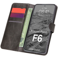 Etui z klapką Bizon Case Pocket do Xiaomi Poco F6, czarne